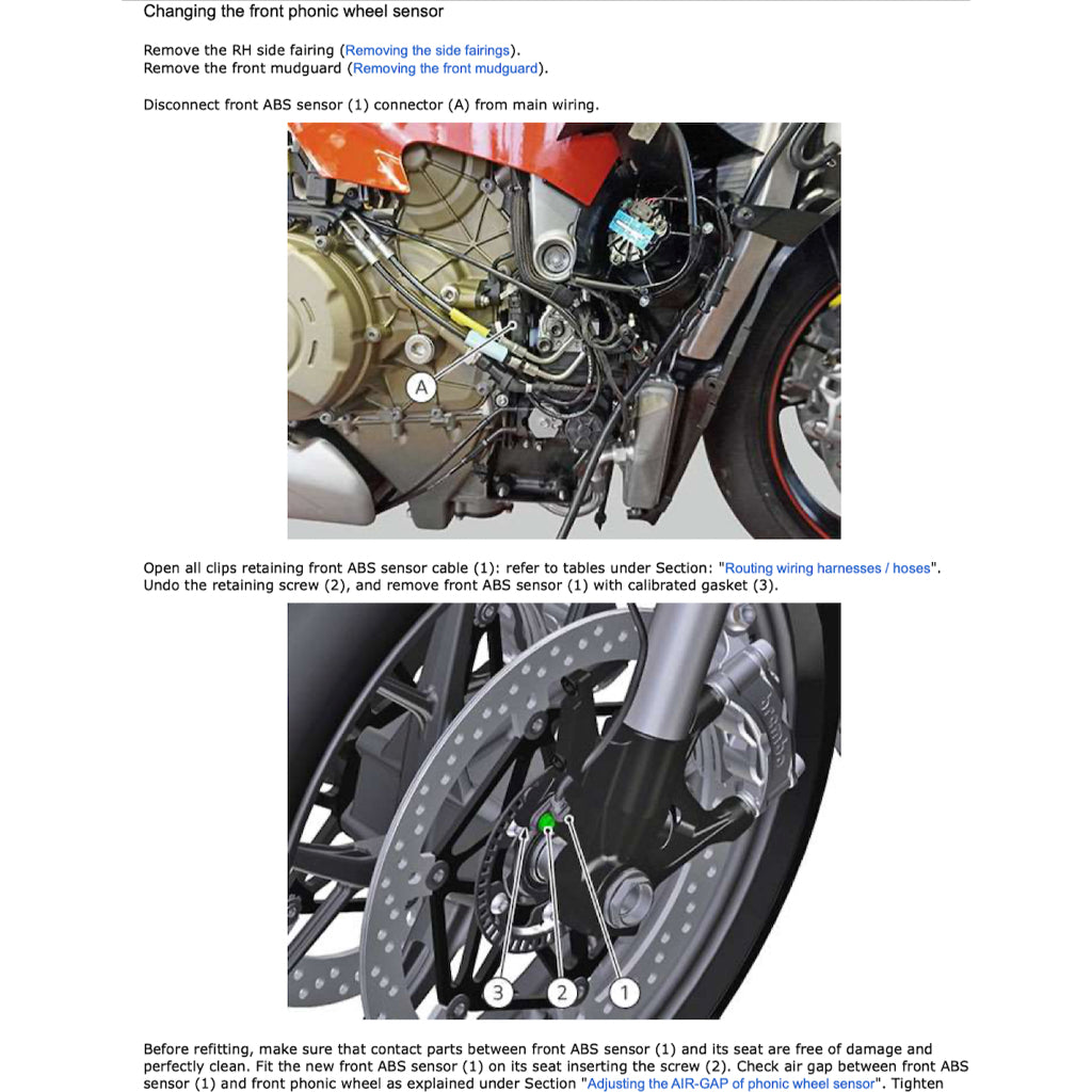 DUCATI PANIGALE V4R (2023+) SERVICE WORKSHOP MANUAL + PARTS CATALOGUE + OWNER'S MANUAL