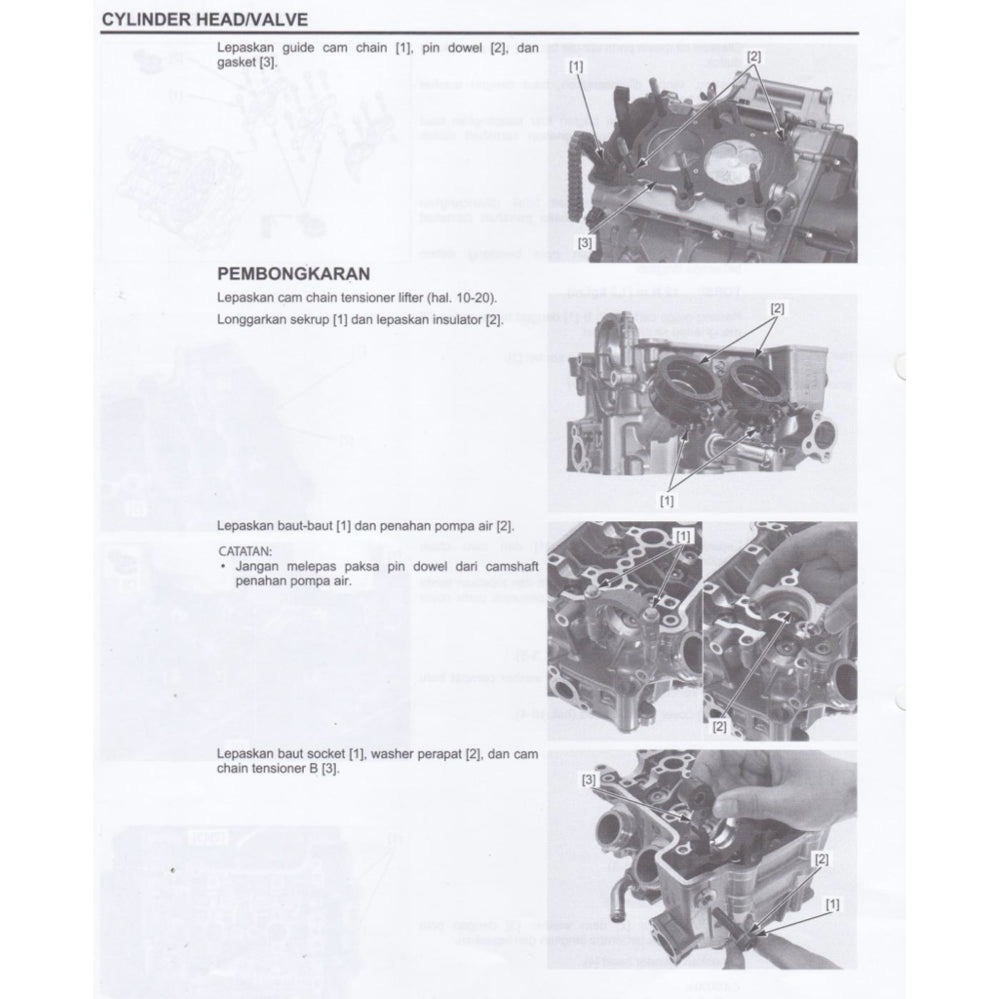 HONDA CBR 250RR CBR250RR MC51 (2017-2023) SERVICE WORKSHOP MANUAL + PARTS CATALOGUE + OWNER'S MANUAL - BAHASA INDONESIA