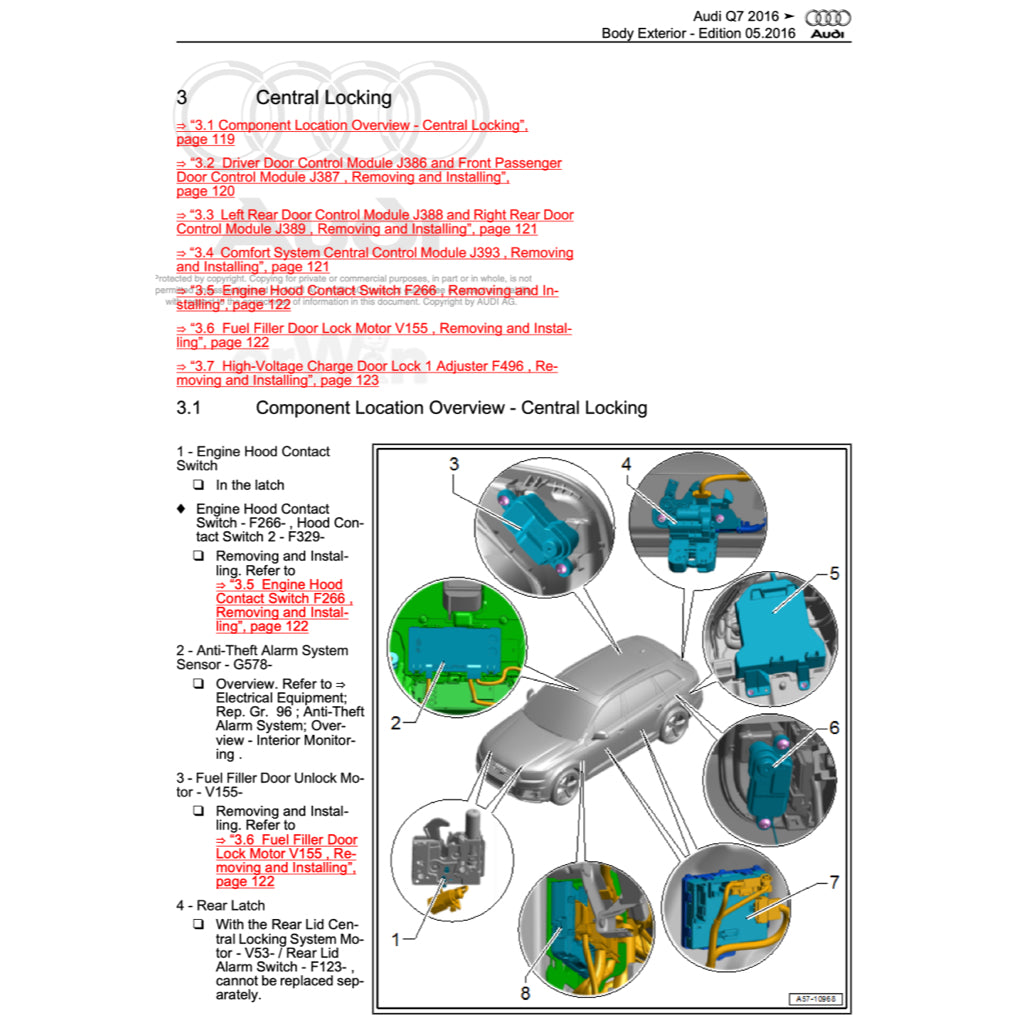AUDI Q7 4M (2015-2020) SERVICE WORKSHOP MANUAL