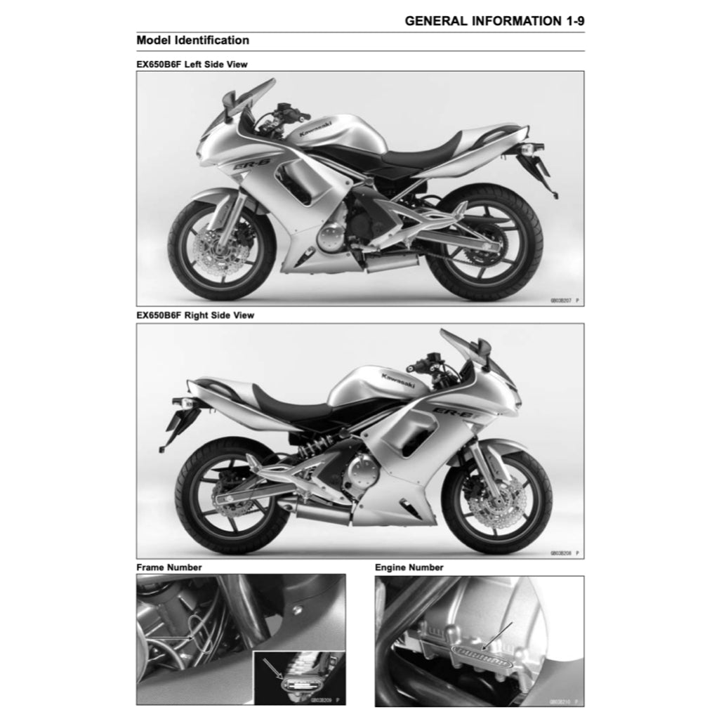 KAWASAKI ER-6f ER6f (2006-2014) SERVICE WORKSHOP MANUAL + OWNER'S MANUAL