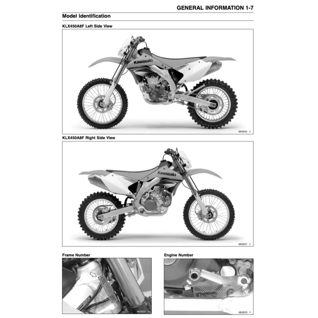 KAWASAKI KLX450R KLX 450R (2008-2016) SERVICE WORKSHOP MANUAL + PARTS CATALOGUE +OWNER'S MANUAL