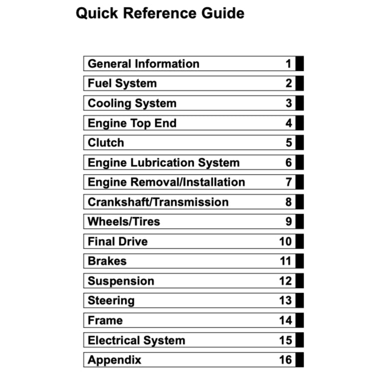 KAWASAKI VULCAN EN500 / LTD (1996-2008) SERVICE WORKSHOP MANUAL