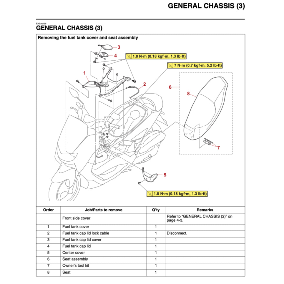 N-MAX YAMAHA NMAX GPD155-A (2020-2023) SERVICE WORKSHOP MANUAL + PARTS CATALOGUE + OWNER'S MANUAL