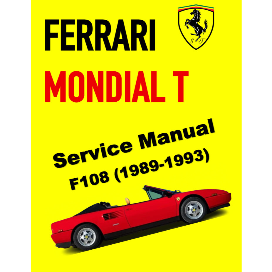 FERRARI MONDIAL T F108 (1989-1993) SERVICE Workshop Manual + PARTS CATALOGUE