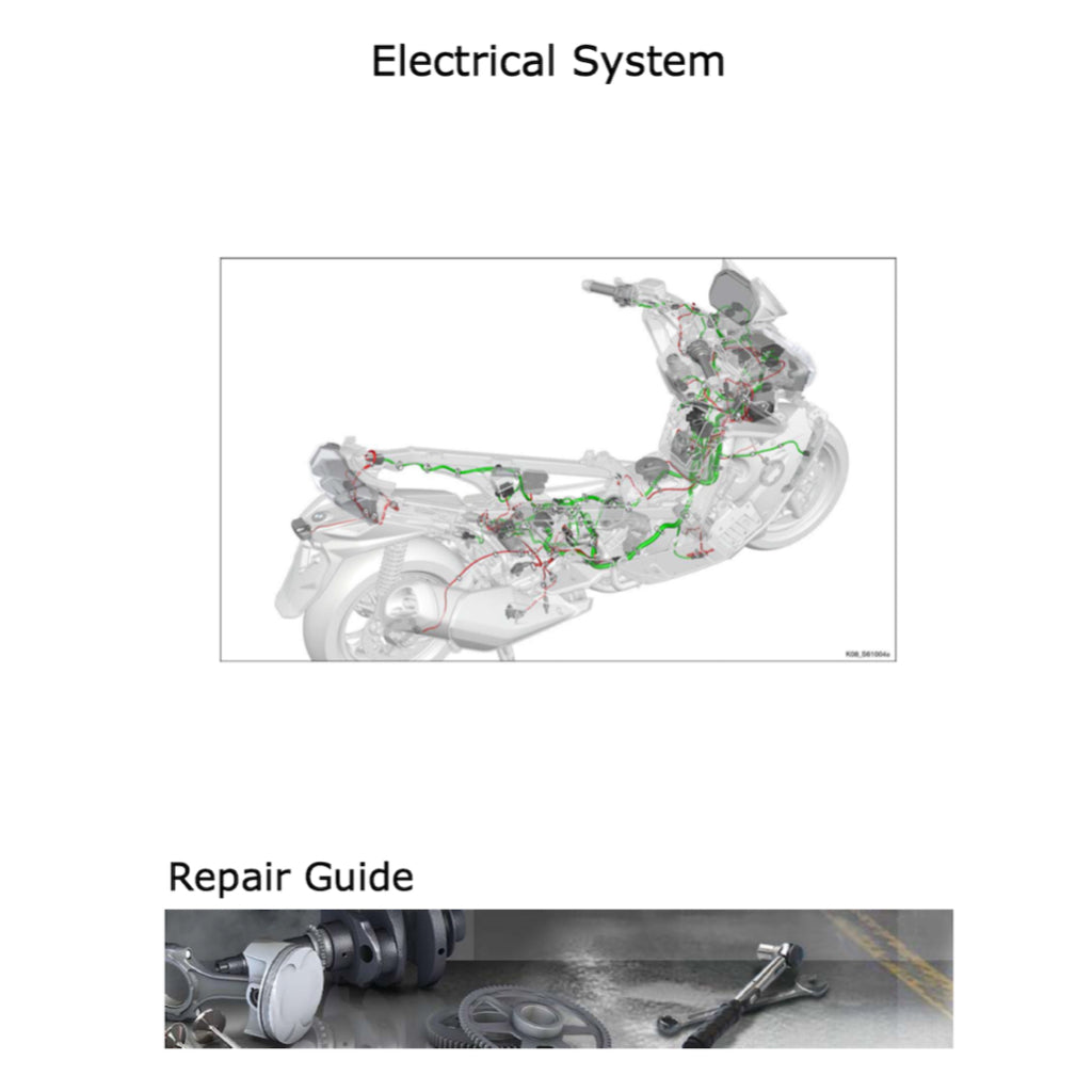 BMW C400 GT K08 (2018+) SERVICE WORKSHOP MANUAL + PARTS CATALOGUE + RIDER'S MANUAL
