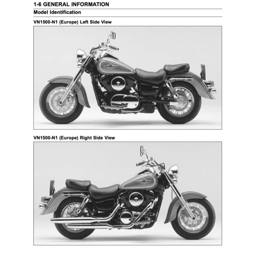KAWASAKI VULCAN 1500 VN1500 (1988-2008) SERVICE WORKSHOP MANUAL