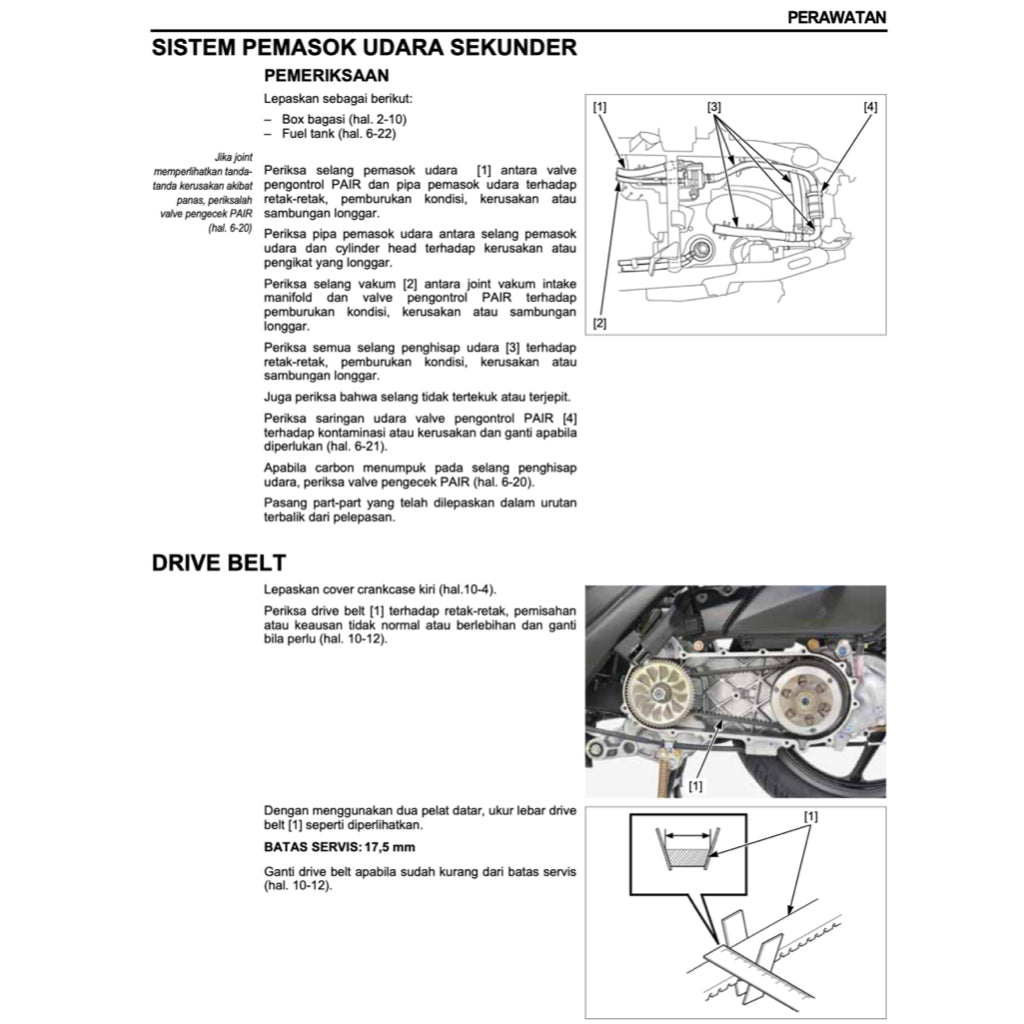HONDA SPACY 110 NSC110 (2011-2018) SERVICE WORKSHOP MANUAL+PARTS CATALOGUE+OWNER MANUAL - BAHASA INDONESIA