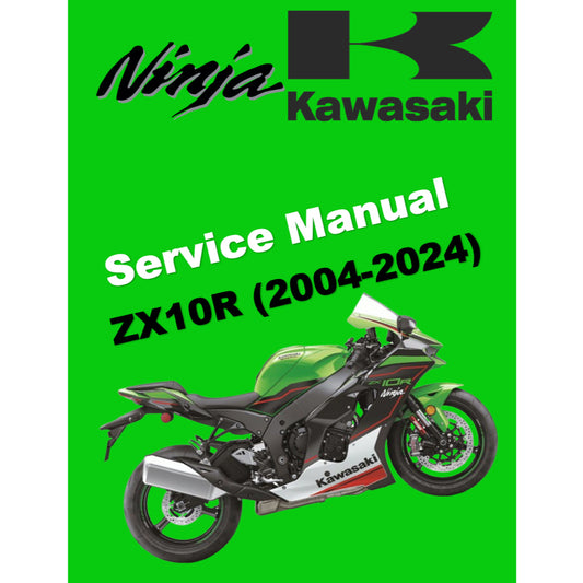 KAWASAKI ZX10R NINJA (2004-2024) SERVICE WORKSHOP MANUAL + PARTS CATALOGUE + OWNER'S MANUAL
