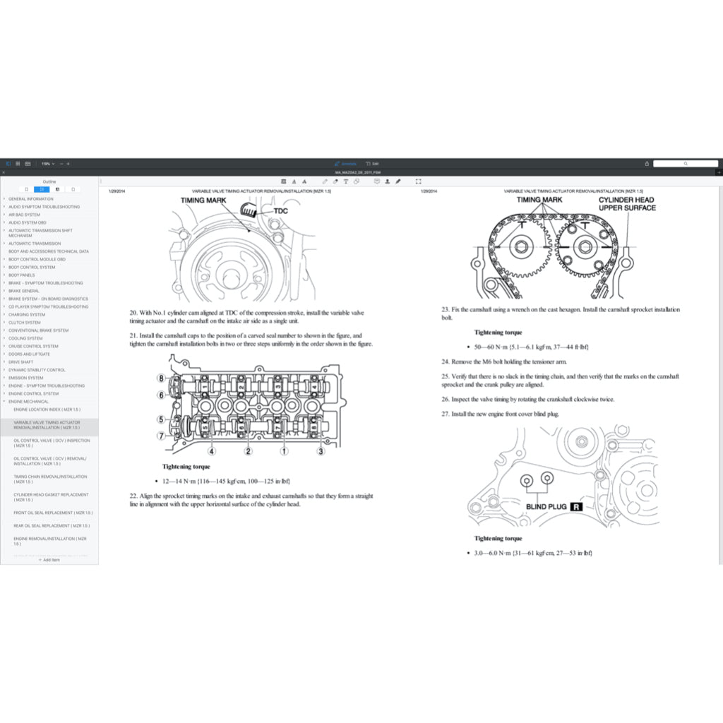 MAZDA 2 DE/DH (2007-2014) SERVICE WORKSHOP MANUAL
