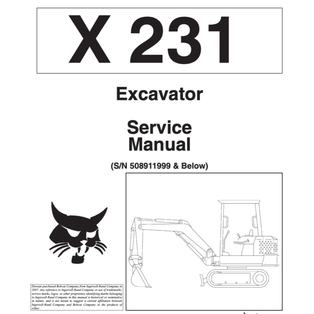 BOBCAT LOADER / EXCAVATOR SERVICE MANUAL