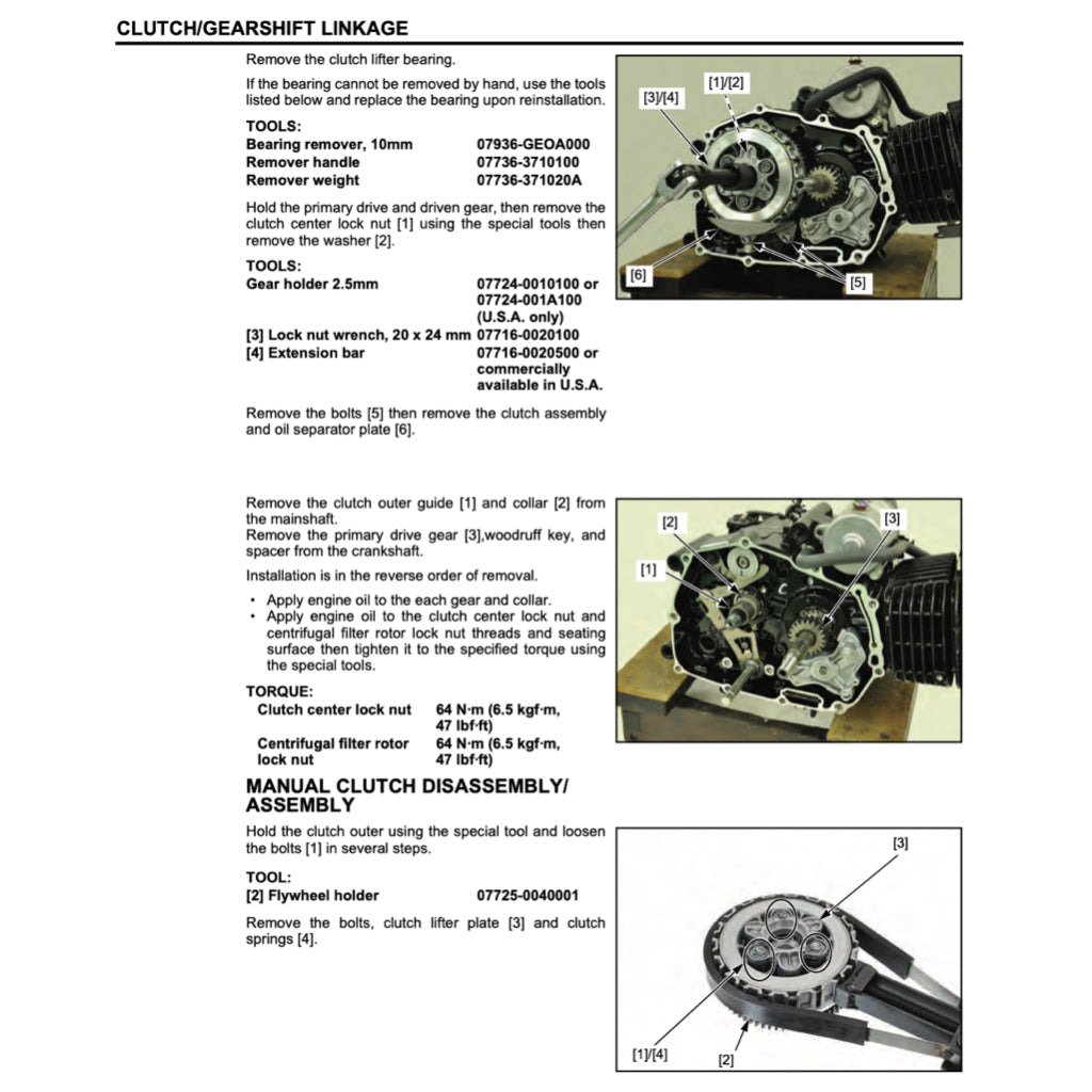 HONDA MSX125 GROM (2013-2018) SERVICE WORKSHOP MANUAL + PARTS CATALOGUE + OWNER'S MANUAL