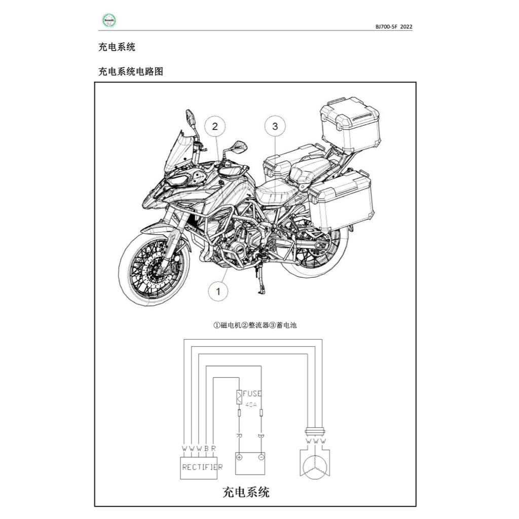 BENELLI TRK702 BJ700-5F (2022+) SERVICE WORKSHOP MANUAL CHINESE LANGUAGE + PARTS CATALOGUE + OWNER'S MANUAL