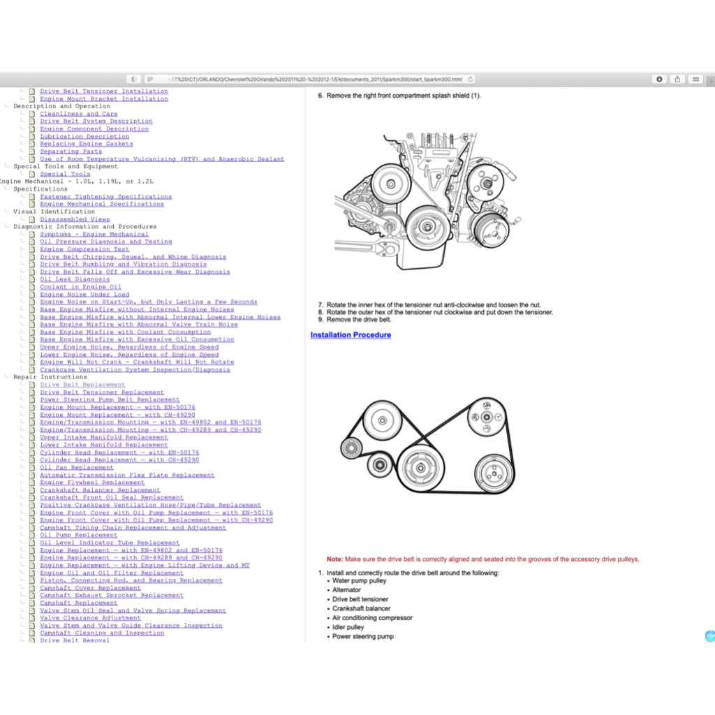 CHEVROLET SPARK M300 (2009-2014) SERVICE WORKSHOP MANUAL