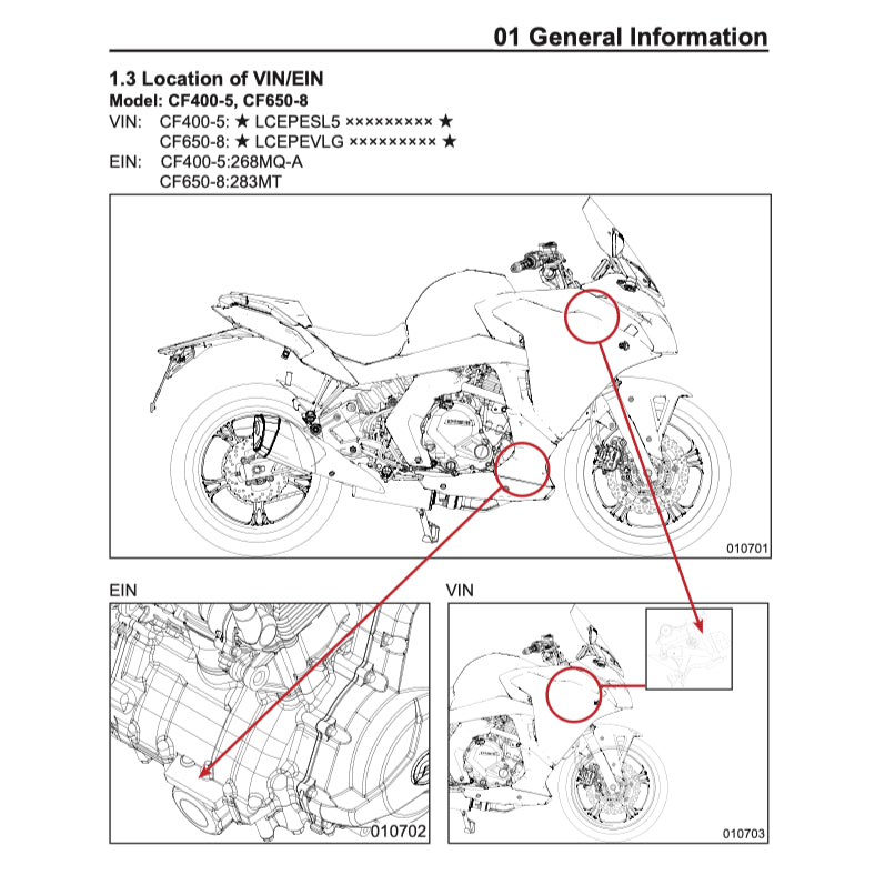 CFMOTO 400GT (2019-2023) SERVICE WORKSHOP MANUAL + PARTS CATALOGUE+ OWNER'S MANUAL