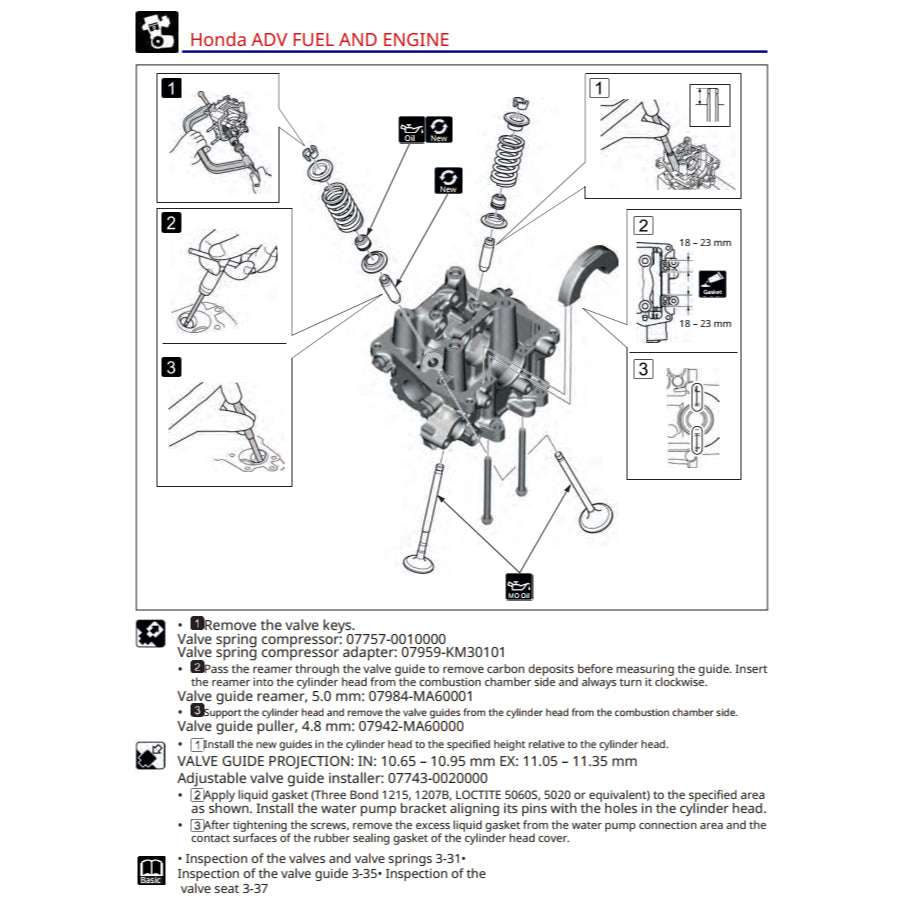 HONDA ADV150 ADV 150 (2020-2023) SERVICE WORKSHOP MANUAL + PARTS CATALOGUE + OWNER'S MANUAL
