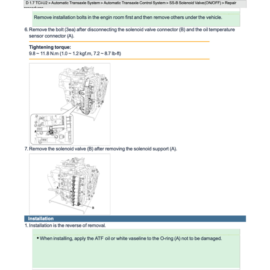 HYUNDAI i40 VF (2011-2019) SERVICE WORKSHOP MANUAL
