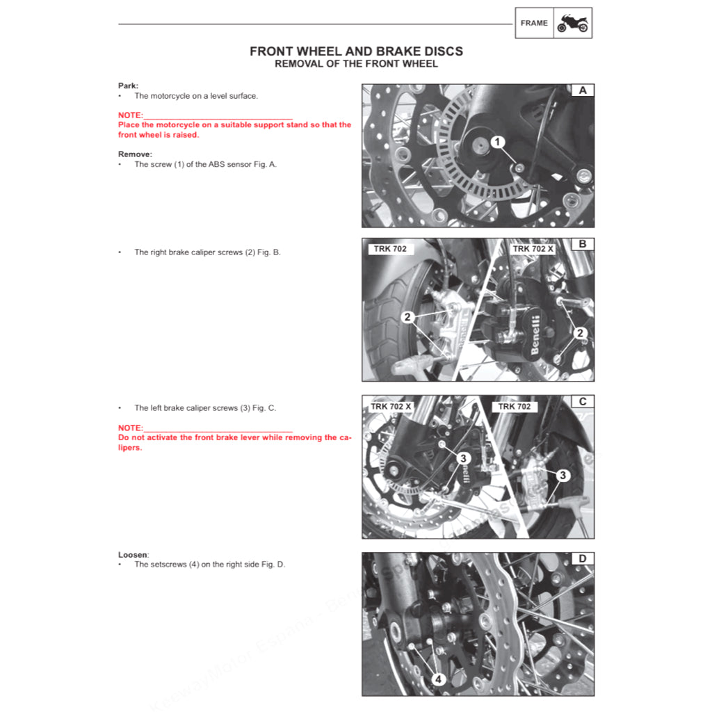 BENELLI TRK702 X BJ700-5F (2022+) SERVICE WORKSHOP MANUAL + PARTS CATALOGUE + OWNER'S MANUAL