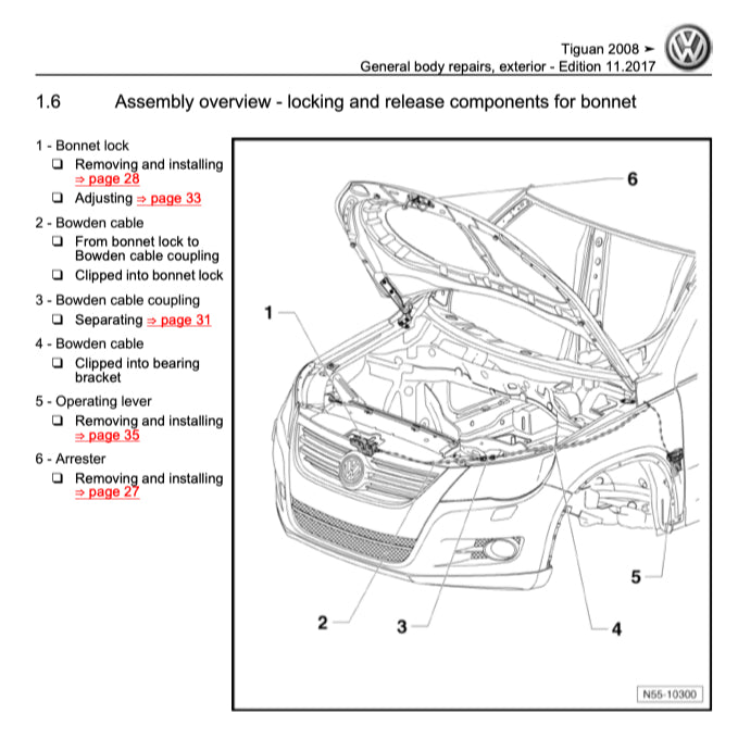 VW TIGUAN I 5N (2008-2016) SERVICE WORKSHOP MANUAL