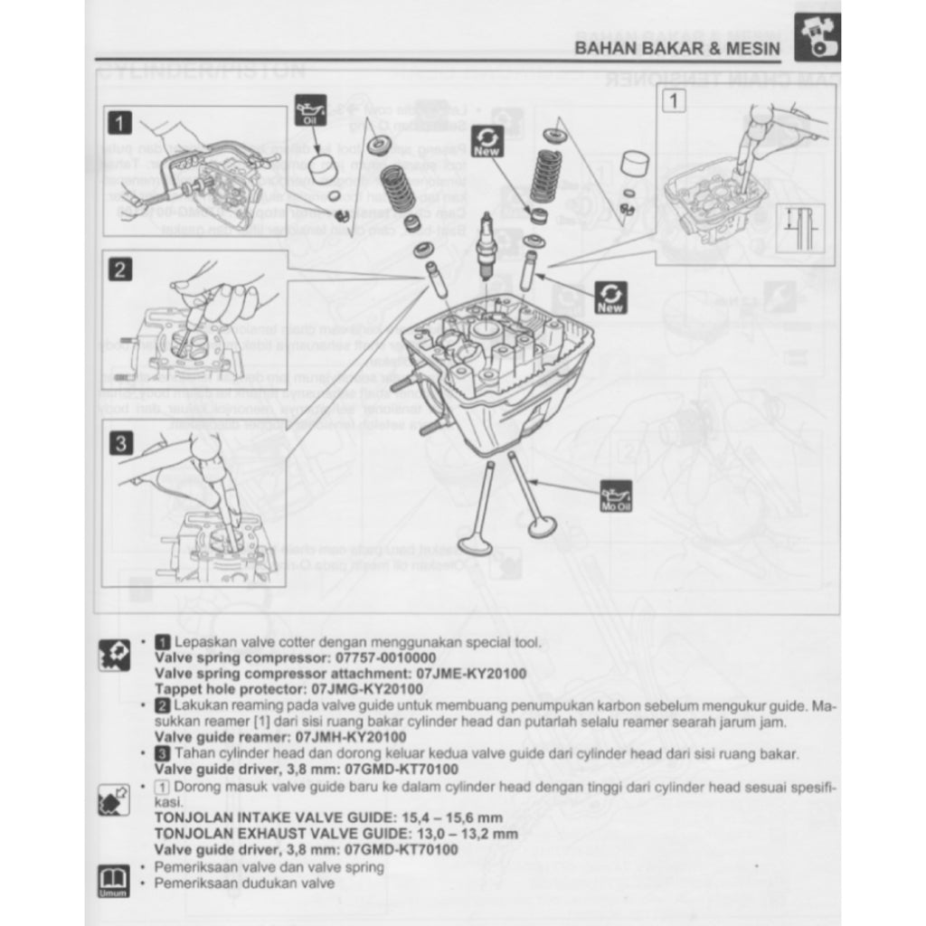HONDA CBR150R (2015-2020) SERVICE WORKSHOP MANUAL + PARTS CATALOGUE + OWNER'S MANUAL - BAHASA INDONESIA