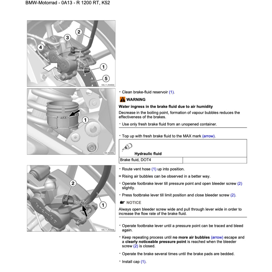 BMW R1200 RT K52 (2014-2018) SERVICE WORKSHOP MANUAL + RIDER'S MANUAL