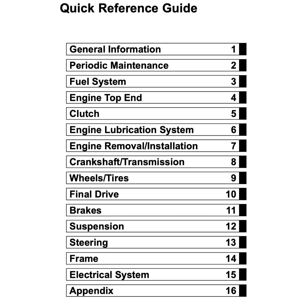 KAWASAKI W650 (1999-2007) SERVICE WORKSHOP MANUAL + OWNER'S MANUAL