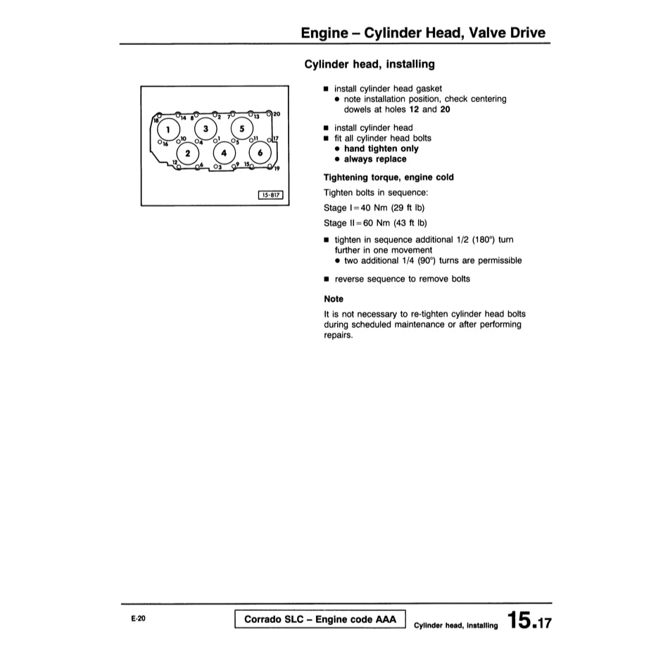 VW CORRADO G60/VR6/SLC (1988-1995) SERVICE WORKSHOP MANUAL