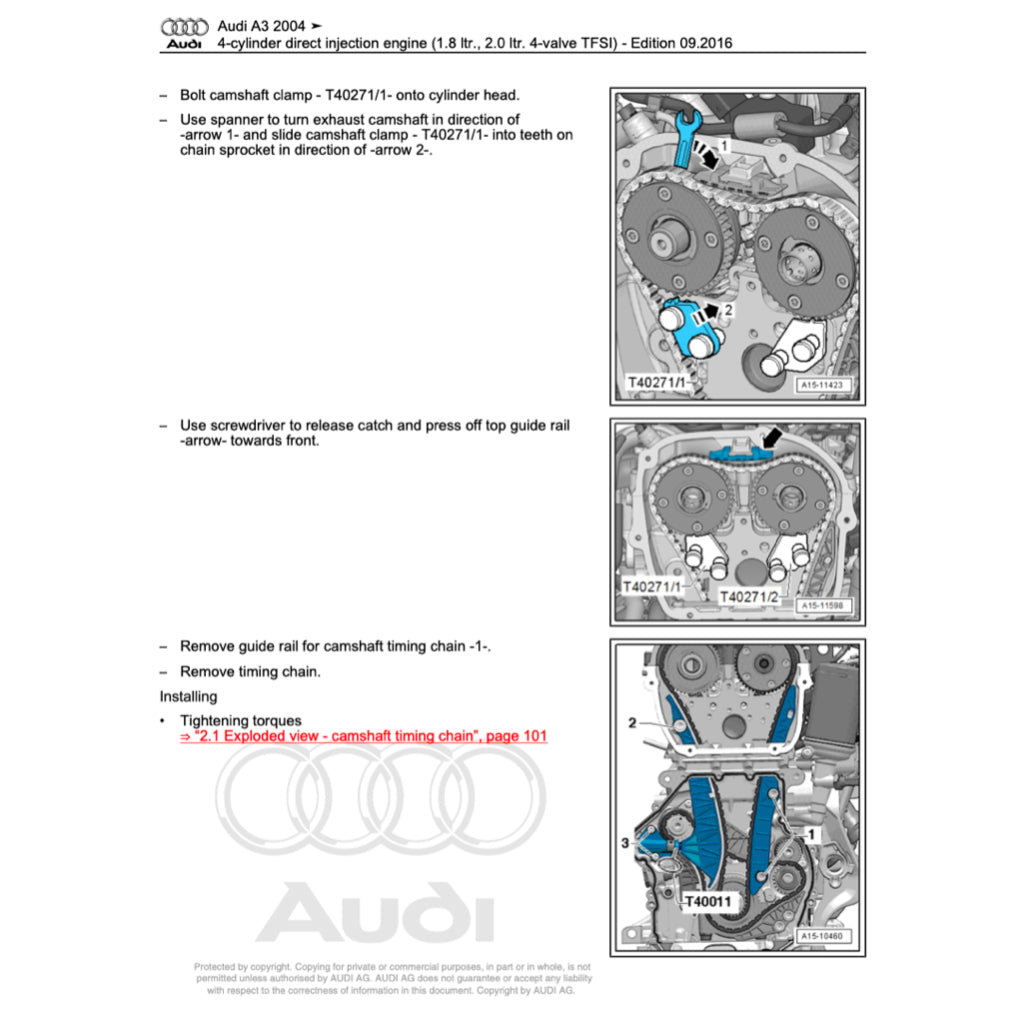Audi A3 8P (2003-2012) SERVICE WORKSHOP MANUAL