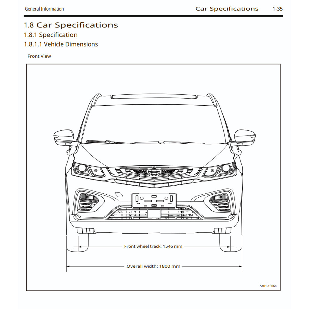GEELY BINYUE / COOLRAY (2018+) SERVICE WORKSHOP MANUAL