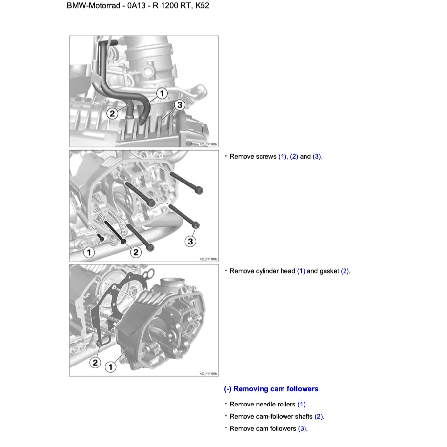 BMW R1200 RT K52 (2014-2018) SERVICE WORKSHOP MANUAL + RIDER'S MANUAL