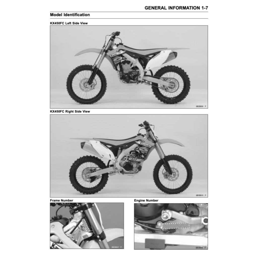 KAWASAKI KX450 F (2011-2014) SERVICE WORKSHOP MANUAL + OWNER'S MANUAL