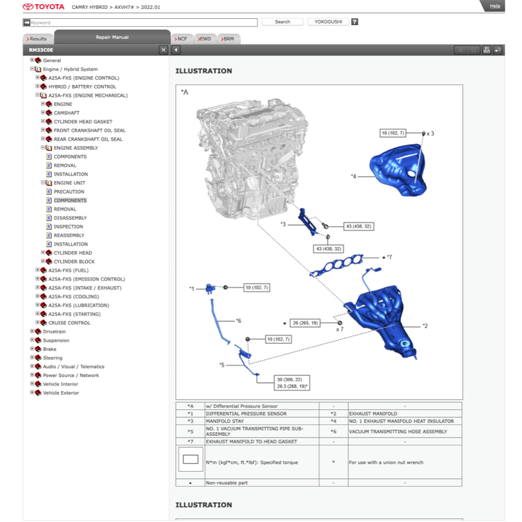 TOYOTA CAMRY HYBRID AXVH70 (2018+) SERVICE WORKSHOP MANUAL