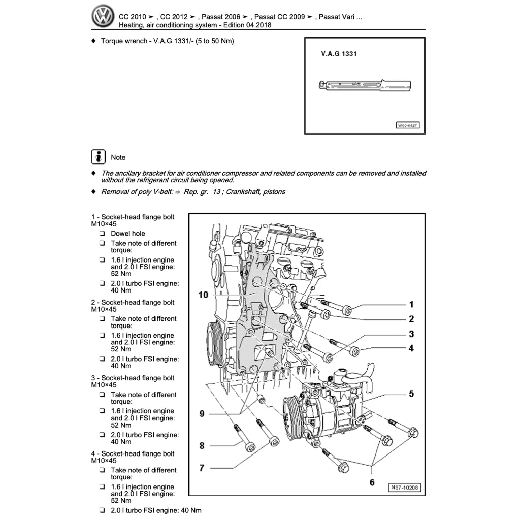 VW PASSAT B6 (2005-2011) SERVICE WORKSHOP MANUAL