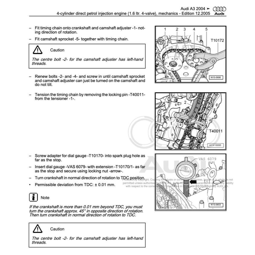 Audi A3 8P (2003-2012) SERVICE WORKSHOP MANUAL
