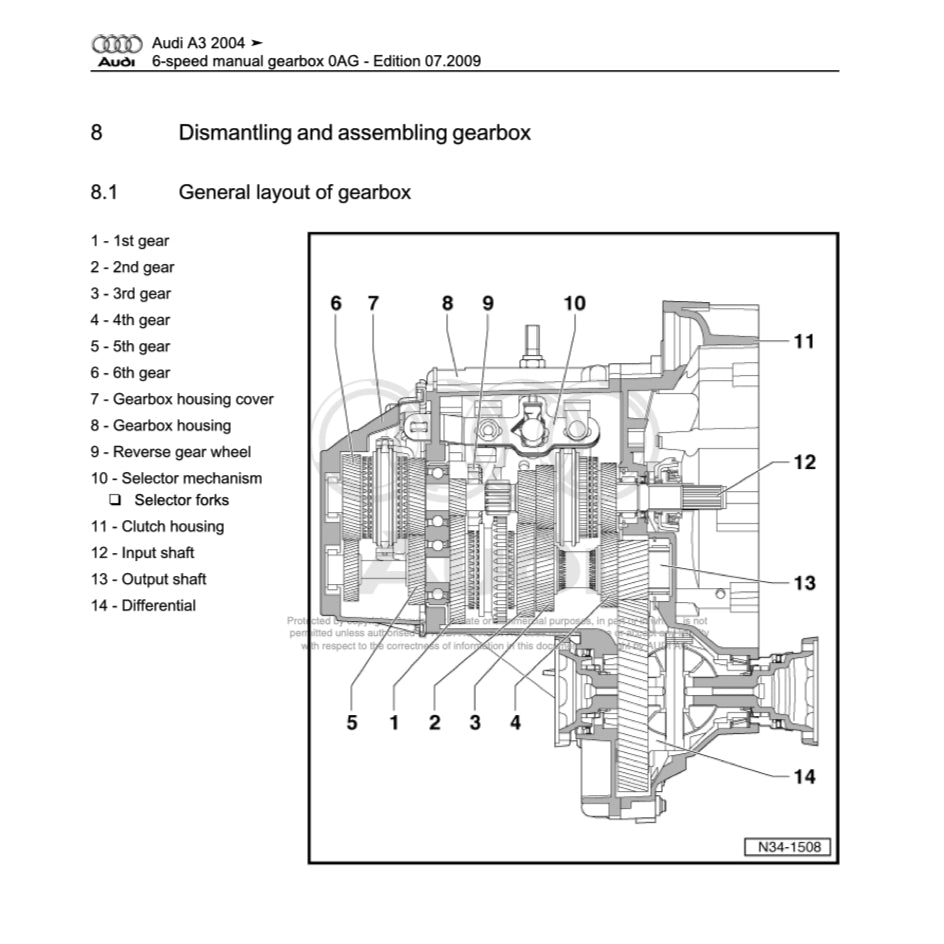 Audi A3 8P (2003-2012) SERVICE WORKSHOP MANUAL
