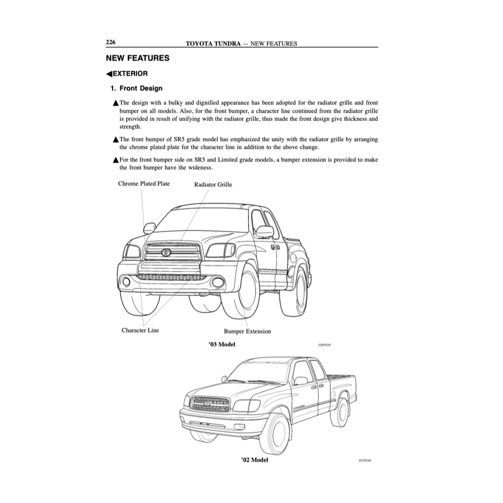 TOYOTA TUNDRA VCK30/40 (2000-2004) SERVICE WORKSHOP MANUAL