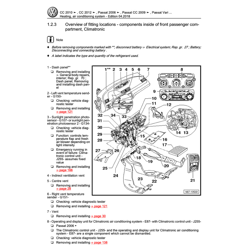 VW PASSAT B6 (2005-2011) SERVICE WORKSHOP MANUAL