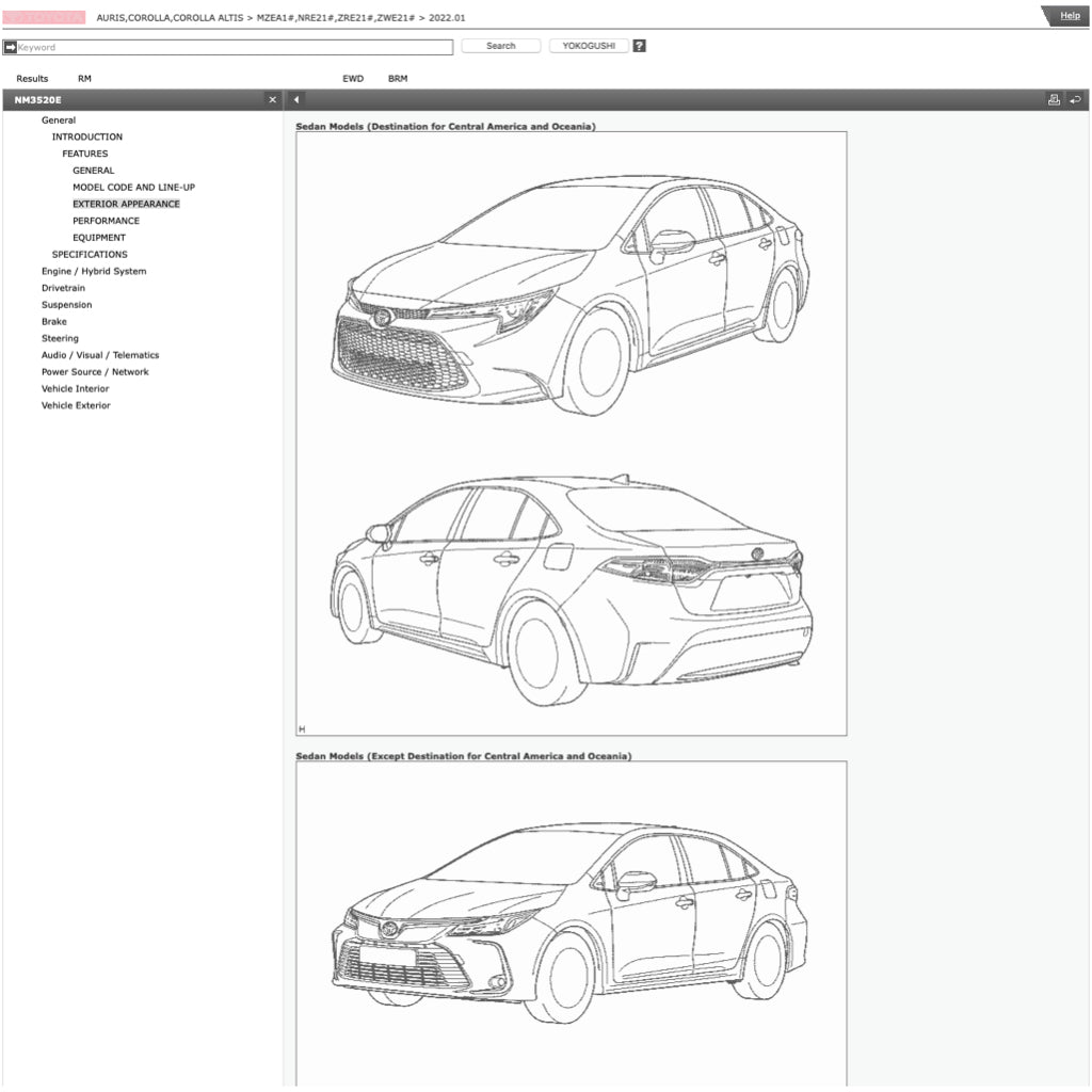 TOYOTA COROLLA ALTIS E210 (2018+) SERVICE WORKSHOP MANUAL