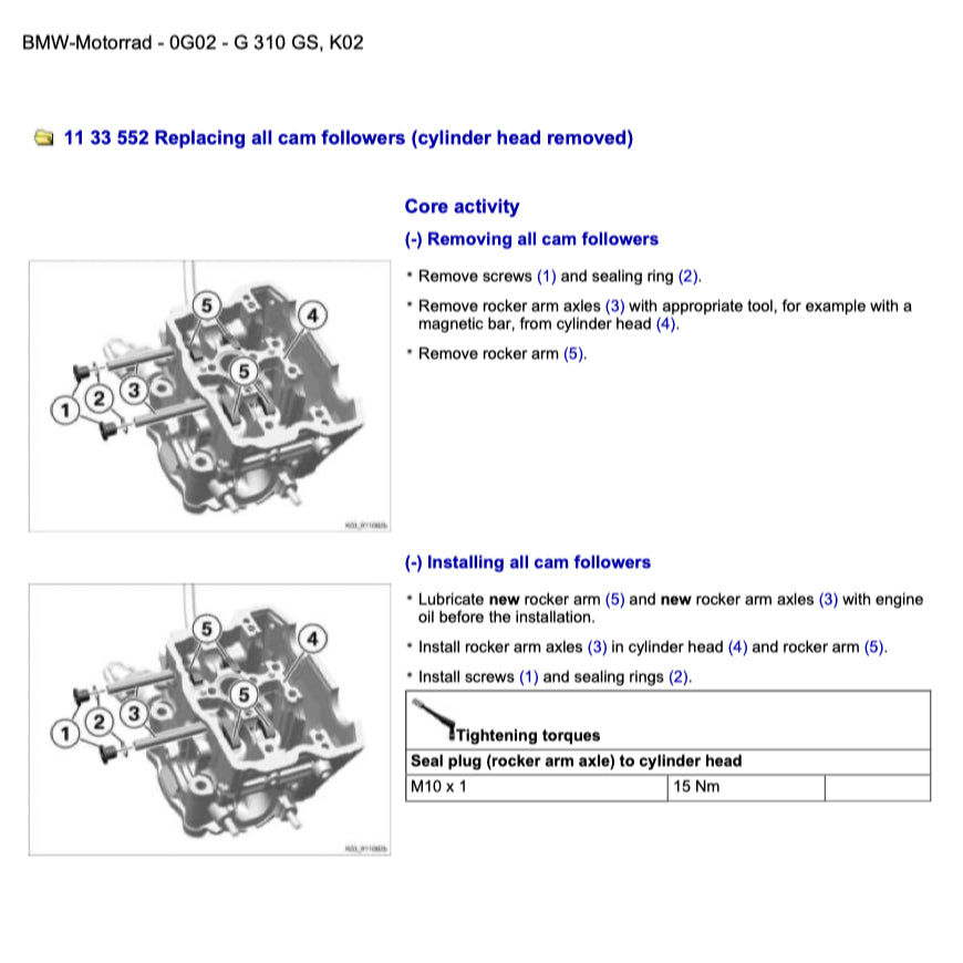 BMW G310 GS K02 (2016-2020) SERVICE WORKSHOP MANUAL + PARTS CATALOGUE + RIDER'S MANUAL