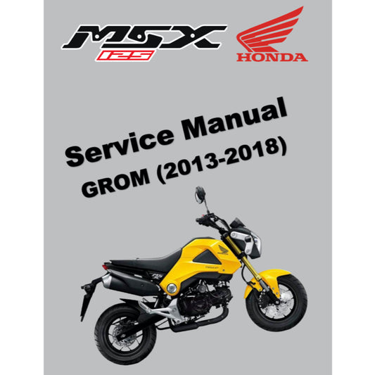 HONDA MSX125 GROM (2013-2018) SERVICE WORKSHOP MANUAL + PARTS CATALOGUE + OWNER'S MANUAL