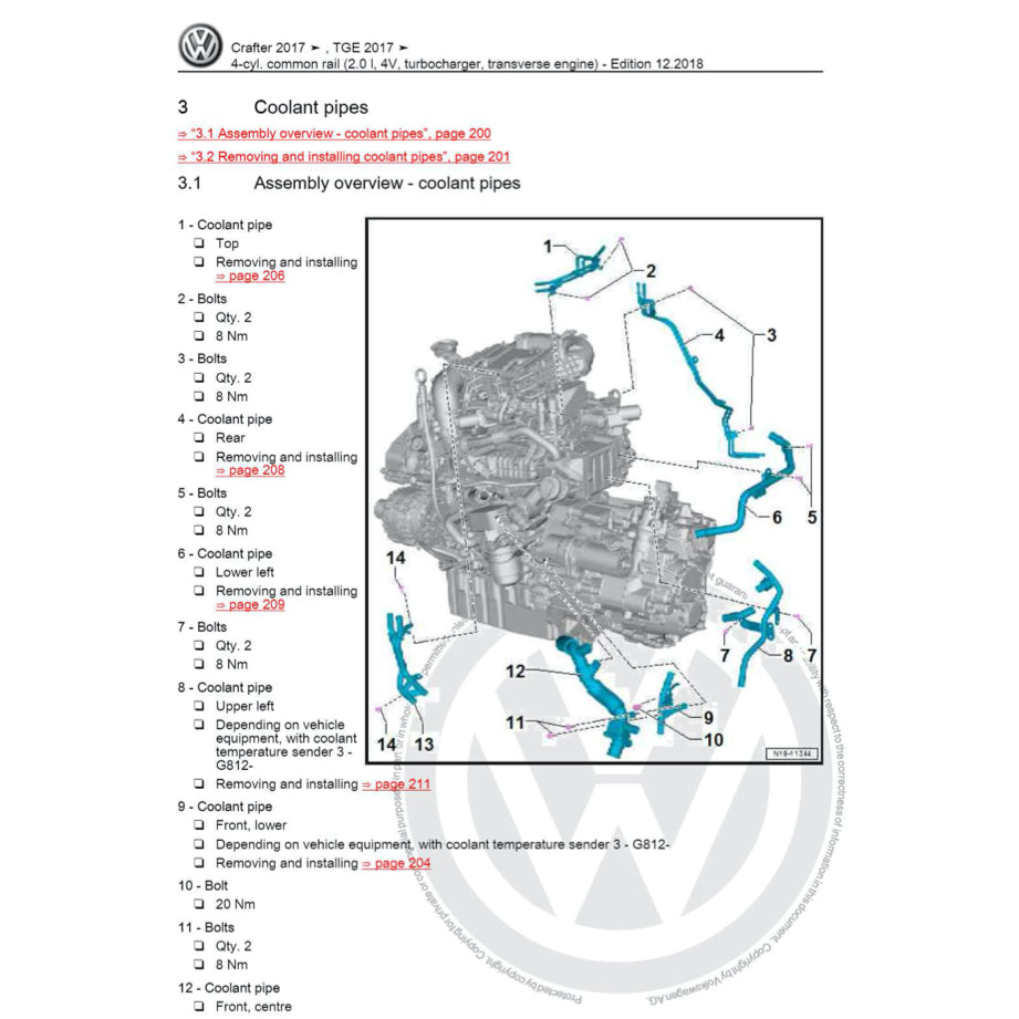 VW CRAFTER SY/SZ (2017+) SERVICE WORKSHOP MANUAL