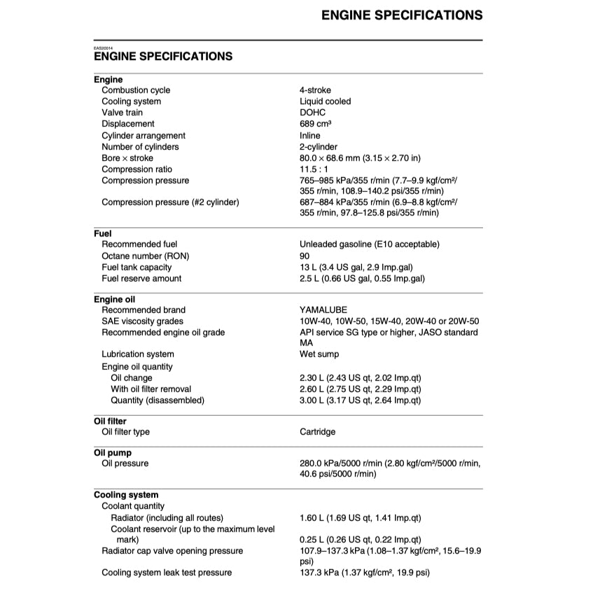 YAMAHA R7 YZF-R7 (2022+) SERVICE WORKSHOP MANUAL + PARTS CATALOGUE + OWNER'S MANUAL