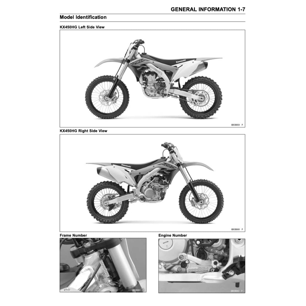 KAWASAKI KX450 F (2015-2018) SERVICE WORKSHOP MANUAL + OWNER'S MANUAL