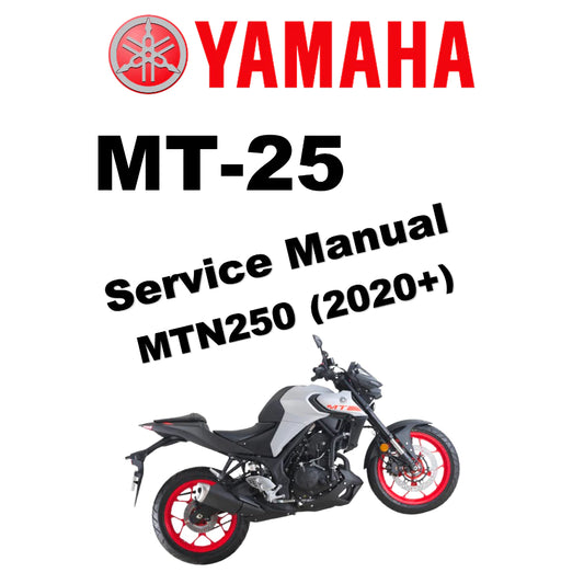YAMAHA MT-25 (2020+) SERVICE WORKSHOP MANUAL + PARTS CATALOGUE + OWNER'S MANUAL