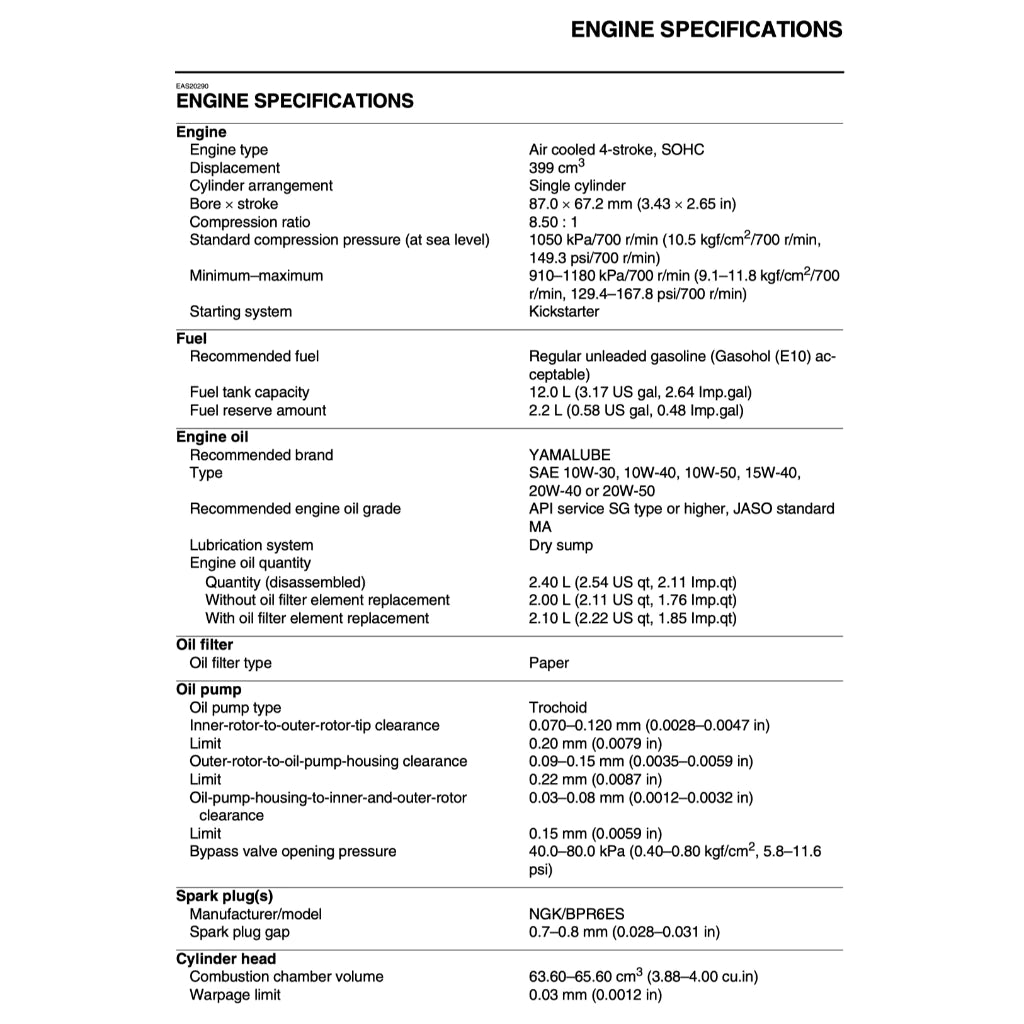 YAMAHA WR400 WR426 (1998-2003) SERVICE WORKSHOP MANUAL