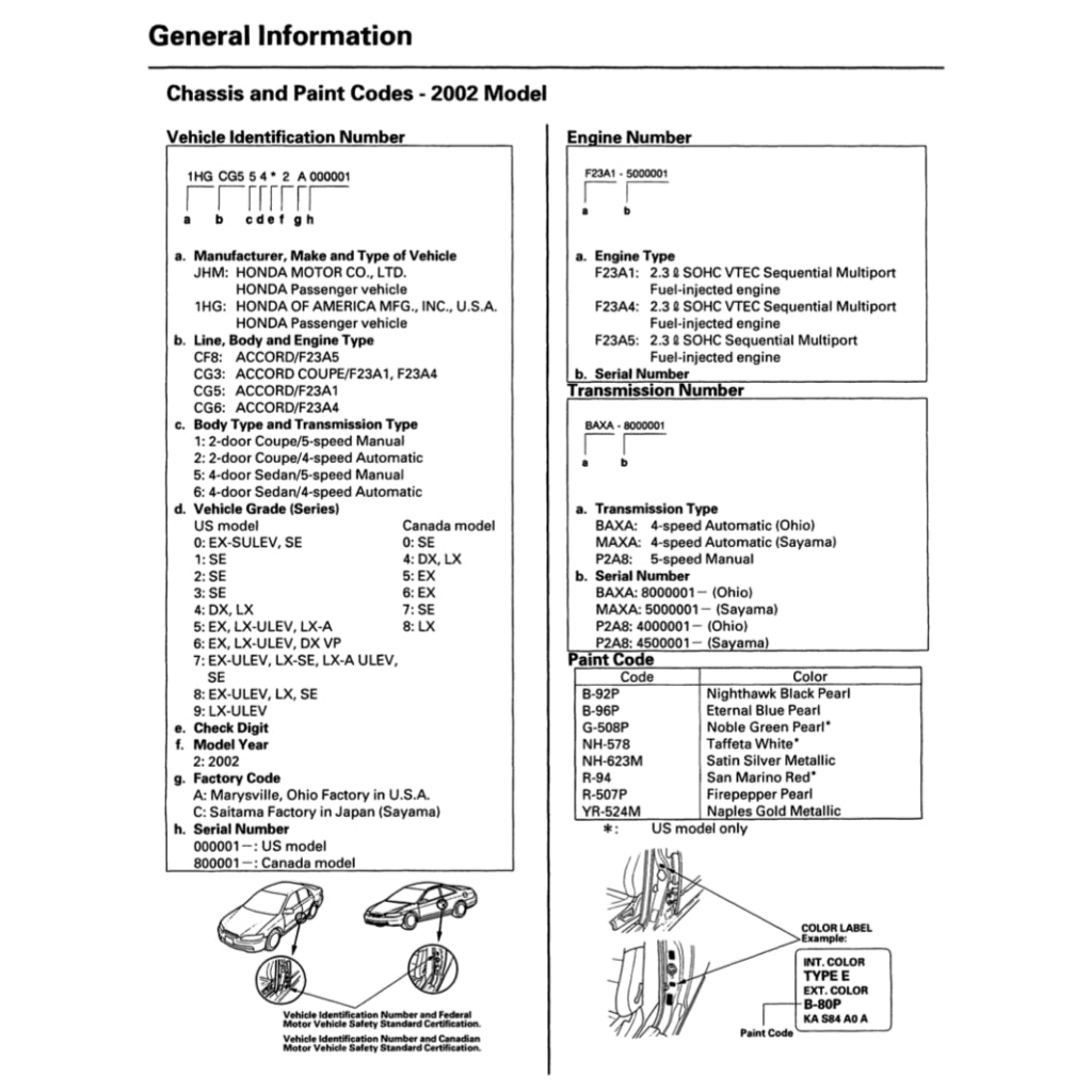 HONDA ACCORD 6 CF (1998-2002) SERVICE WORKSHOP MANUAL