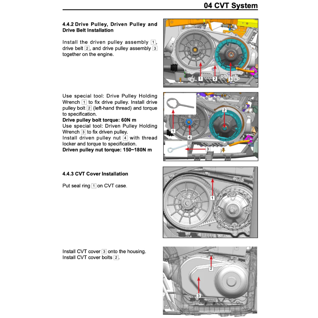 CFMOTO CFORCE TOURING / L 400/450/500/520 (2024+) ATV SERVICE WORKSHOP MANUAL + OWNER'S MANUAL