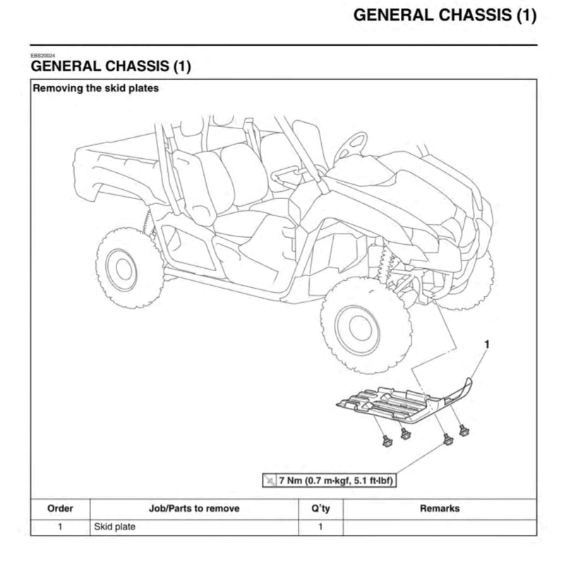 YAMAHA VIKING BASE / HUNTER (2016-2018) ATV SERVICE WORKSHOP MANUAL