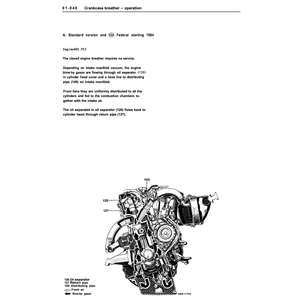 MERCEDES-BENZ ENGINE OM601 SERVICE REPAIR MANUAL