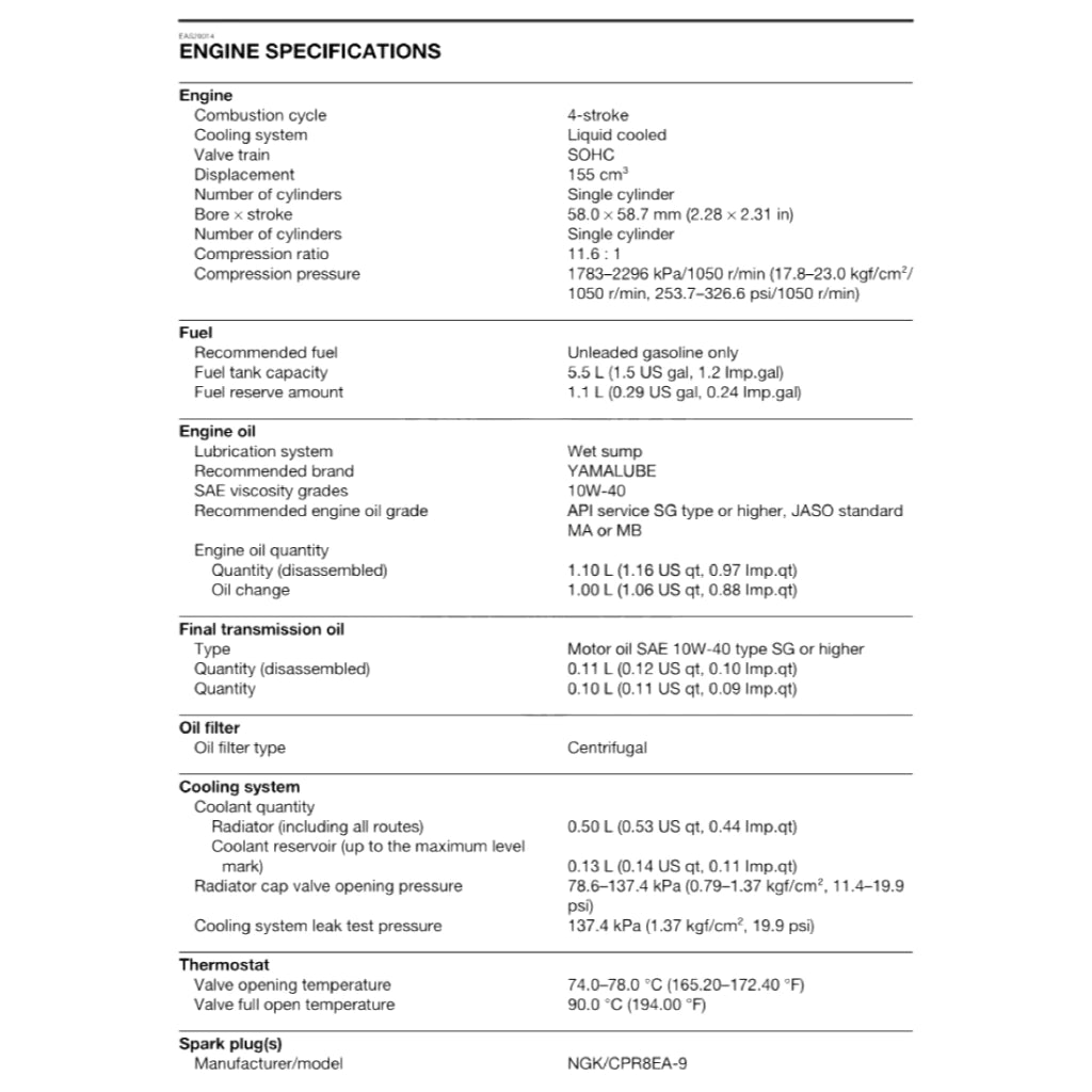 YAMAHA NVX V3 GPR155D (2025+) SERVICE WORKSHOP MANUAL + PARTS CATALOGUE + OWNER'S MANUAL
