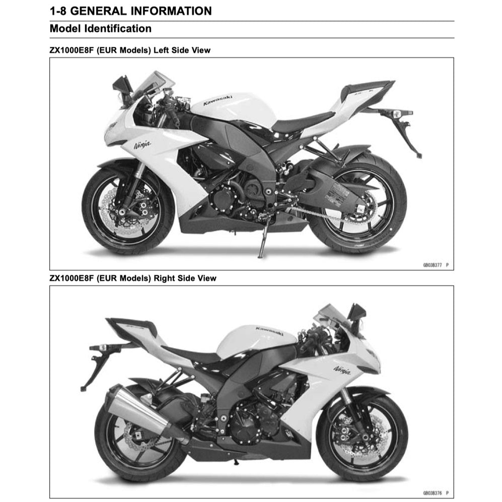 KAWASAKI ZX10R NINJA (2004-2024) SERVICE WORKSHOP MANUAL + PARTS CATALOGUE + OWNER'S MANUAL